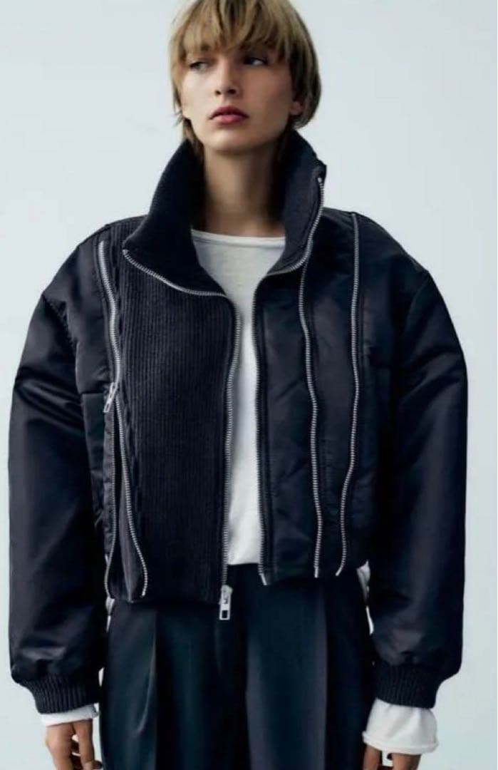 ZARA 2023AW コントラストボンバージャケット 28(S)