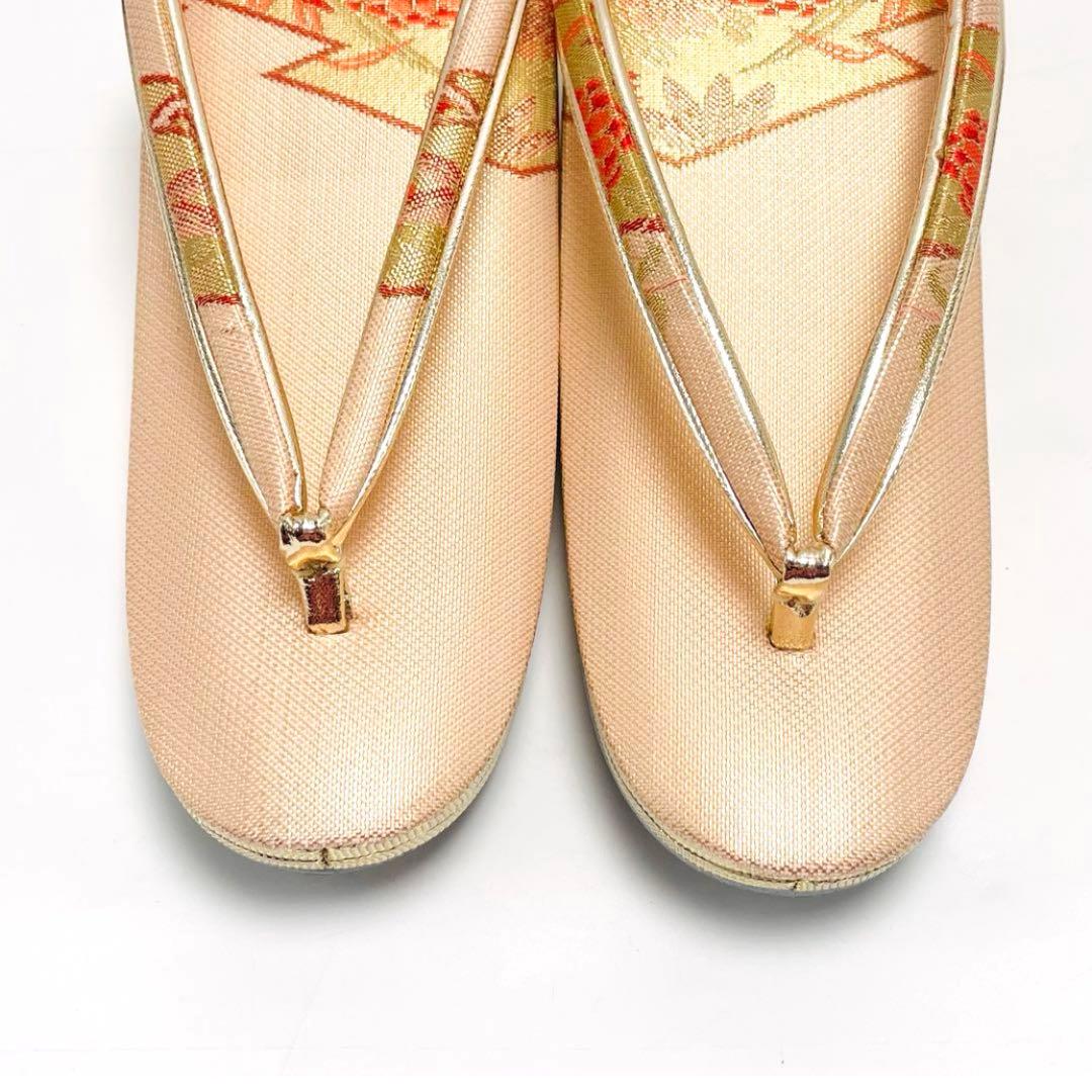 最終価格 美品 超特選 和装バッグ 草履 2点セット 花菱 フォーマル 着物