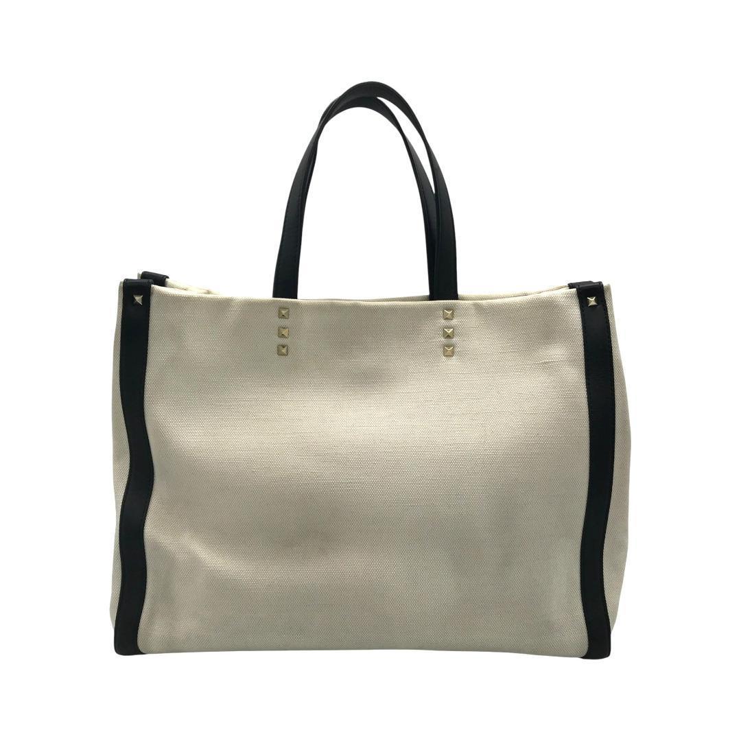 【美品】VALENTINO ヴァレンティノ ロゴ キャンバス トートバック