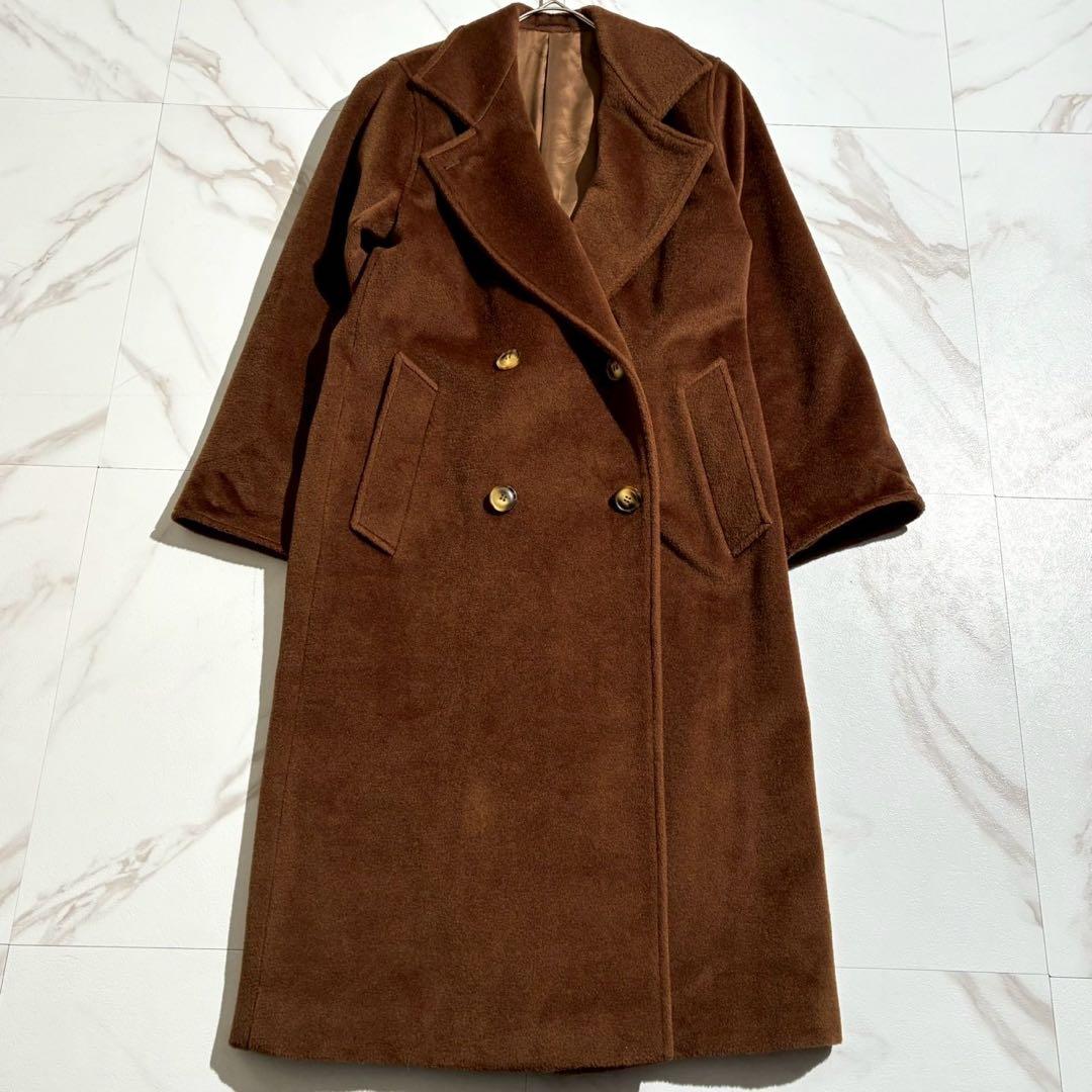 スポーツマックスマーラ スーパーカシミヤ ダブルチェスターコート マキシ丈 40