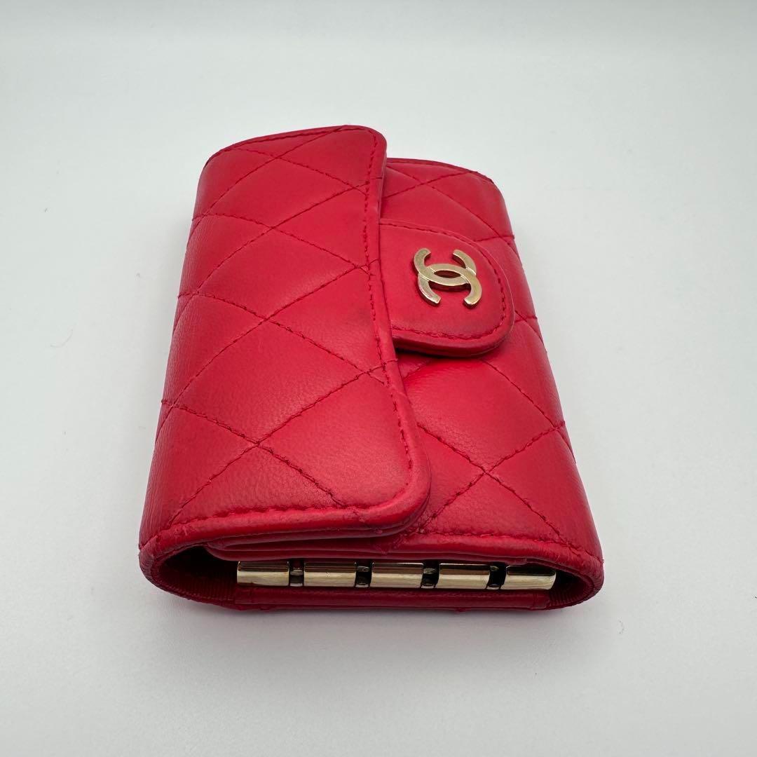 CHANEL シャネル マトラッセ キーケース レッド　ゴールド金具