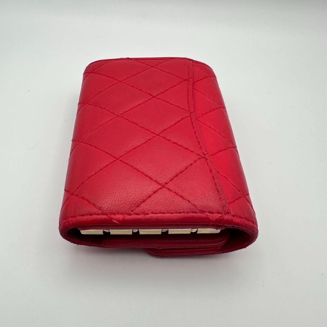 CHANEL シャネル マトラッセ キーケース レッド　ゴールド金具