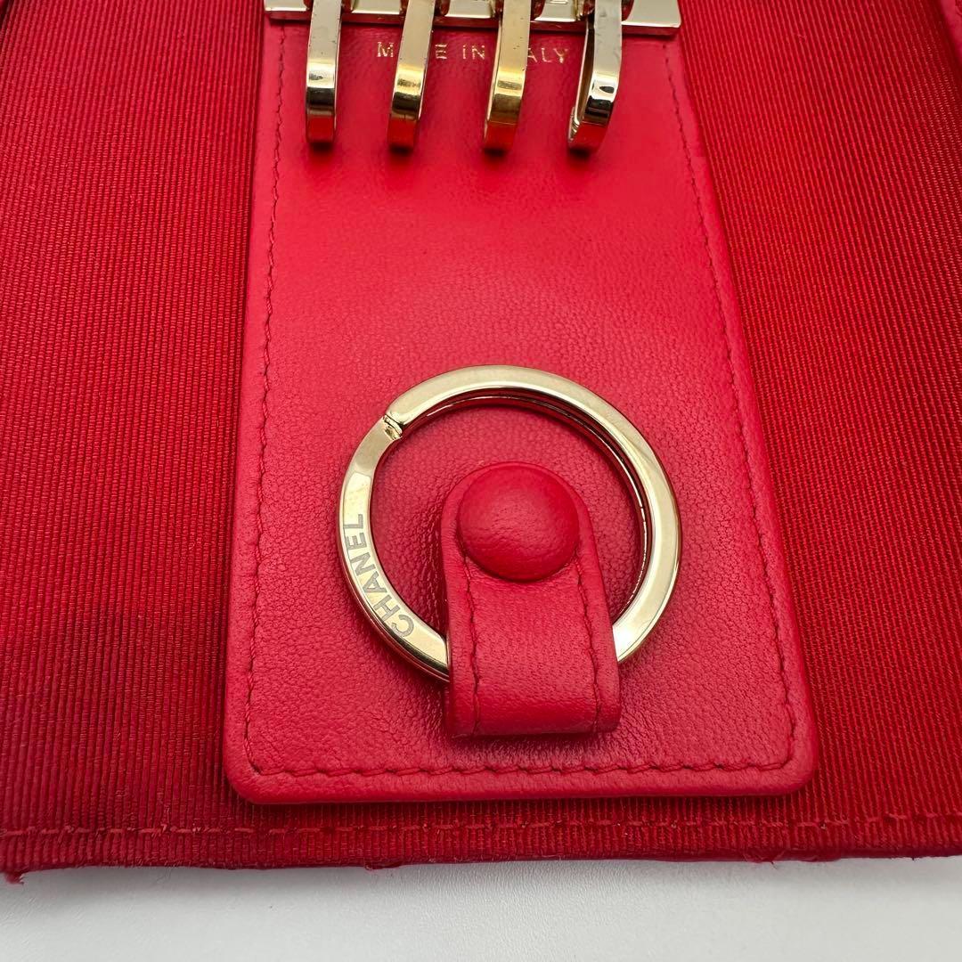 CHANEL シャネル マトラッセ キーケース レッド　ゴールド金具