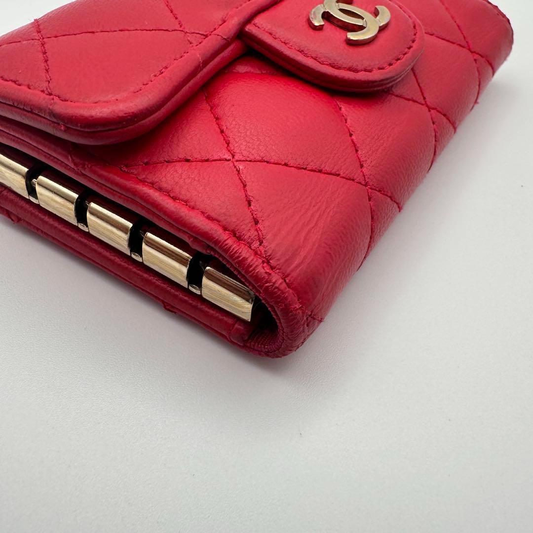 CHANEL シャネル マトラッセ キーケース レッド　ゴールド金具