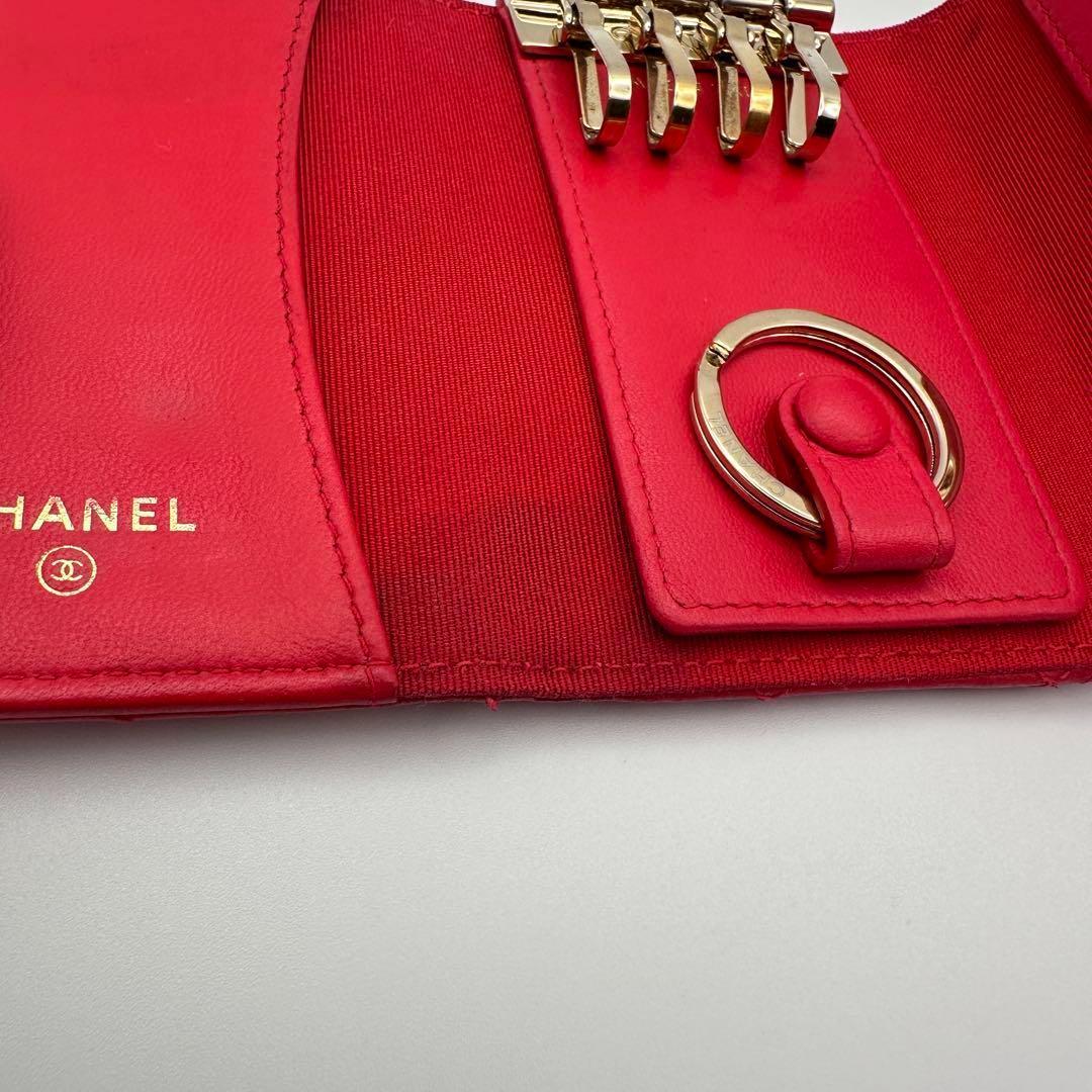 CHANEL シャネル マトラッセ キーケース レッド　ゴールド金具