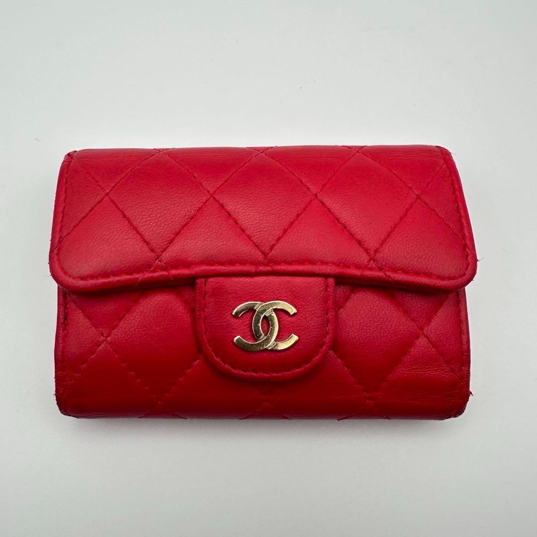 CHANEL シャネル マトラッセ キーケース レッド　ゴールド金具
