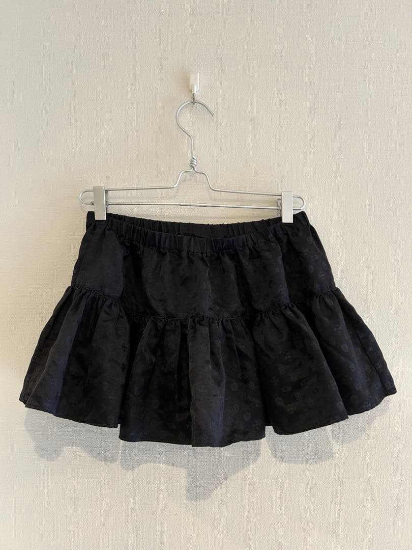 hipi様　ROMANTIC HEARTS 黒 フレアミニスカート　クロムハーツ