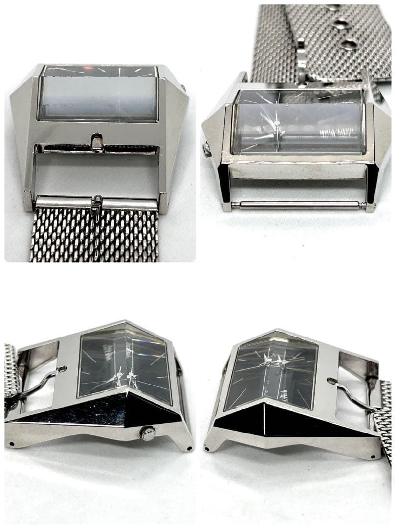 新品電池 稼働 ジャンポールゴルチエ QZ カットガラス シルバー メンズ