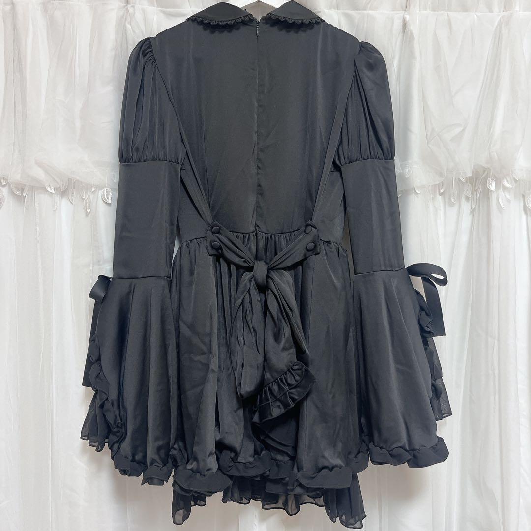 アトリエピエロ Frilly Ribbon Belle Dress ブラック
