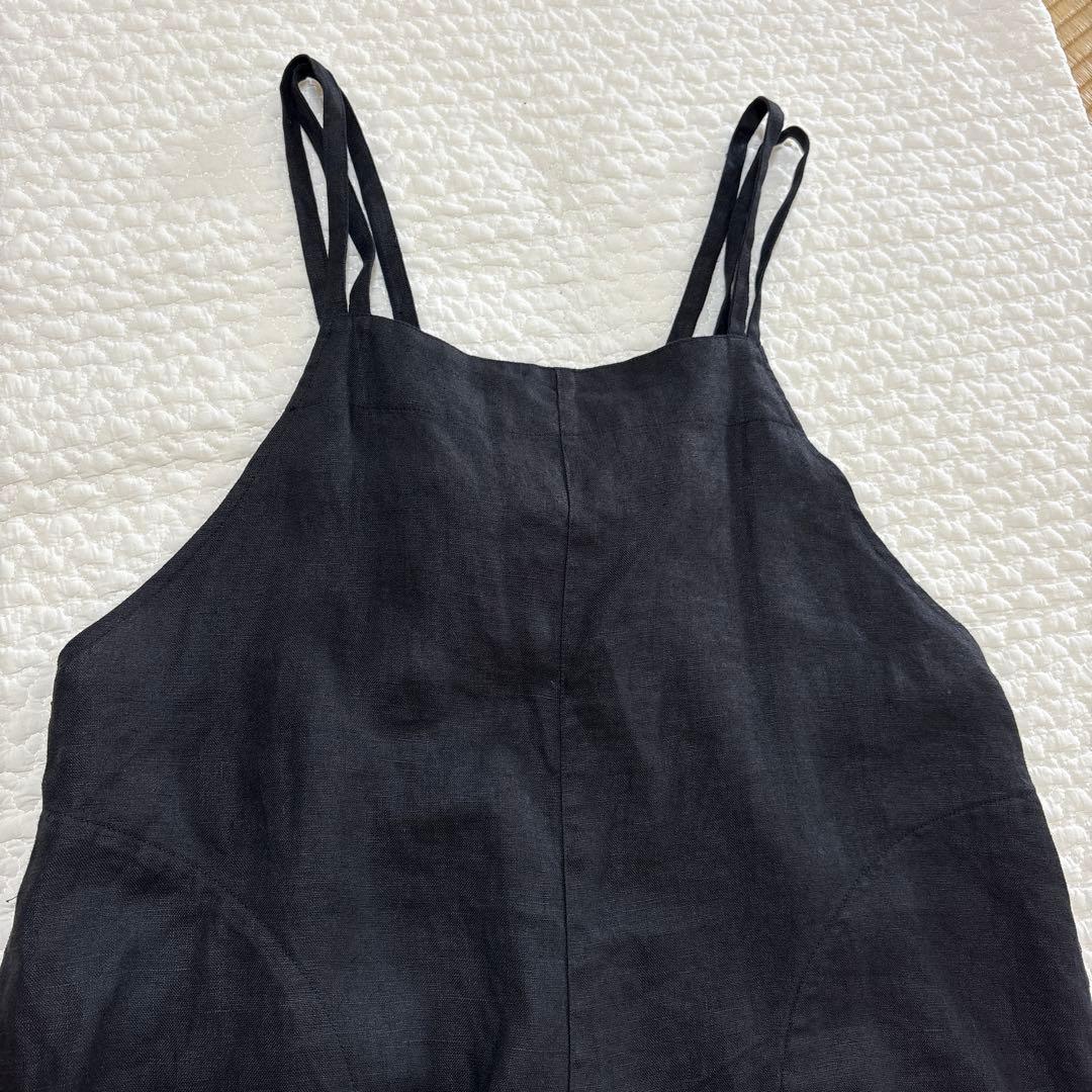 かぐれ リネンサロペット　ブラック