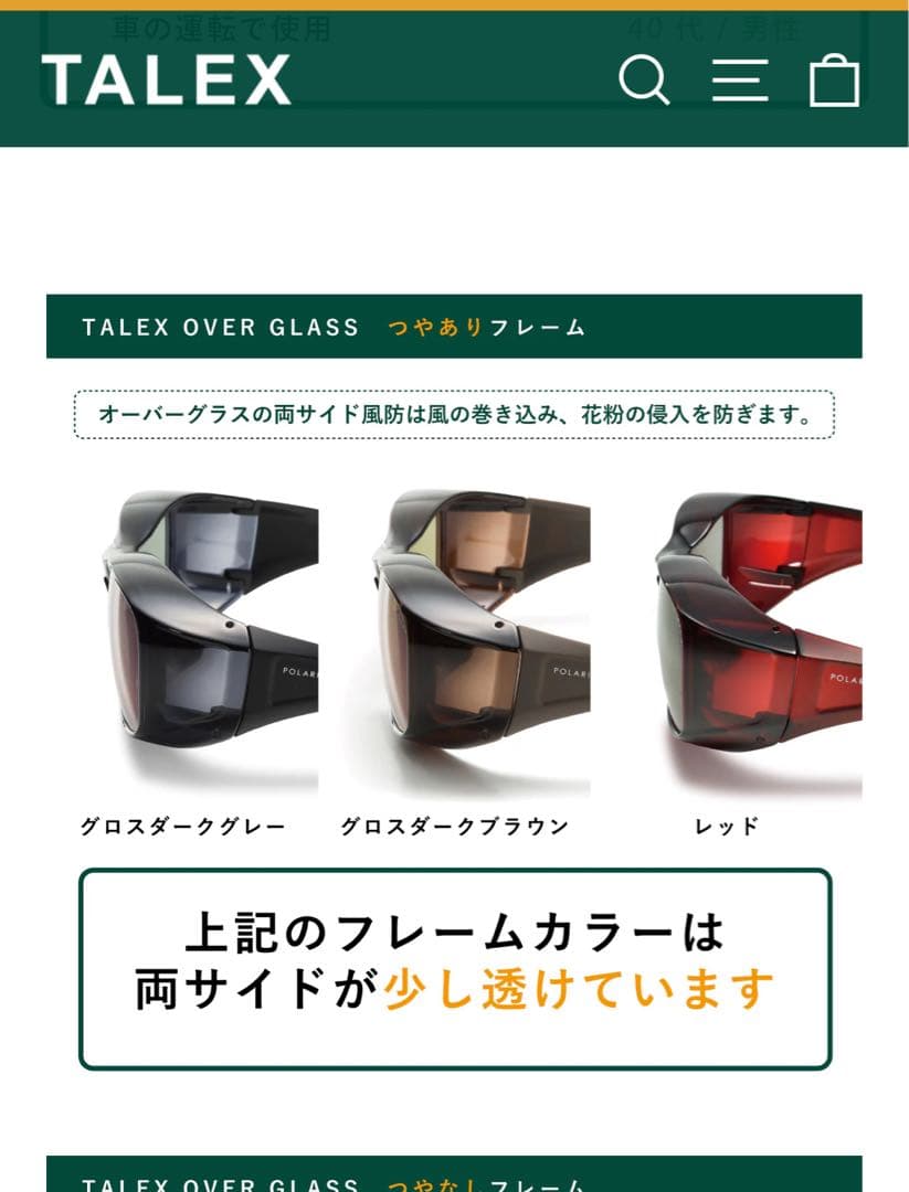 TALEX サングラス EM6-D06-02 専用ケース、グラスゴード付き