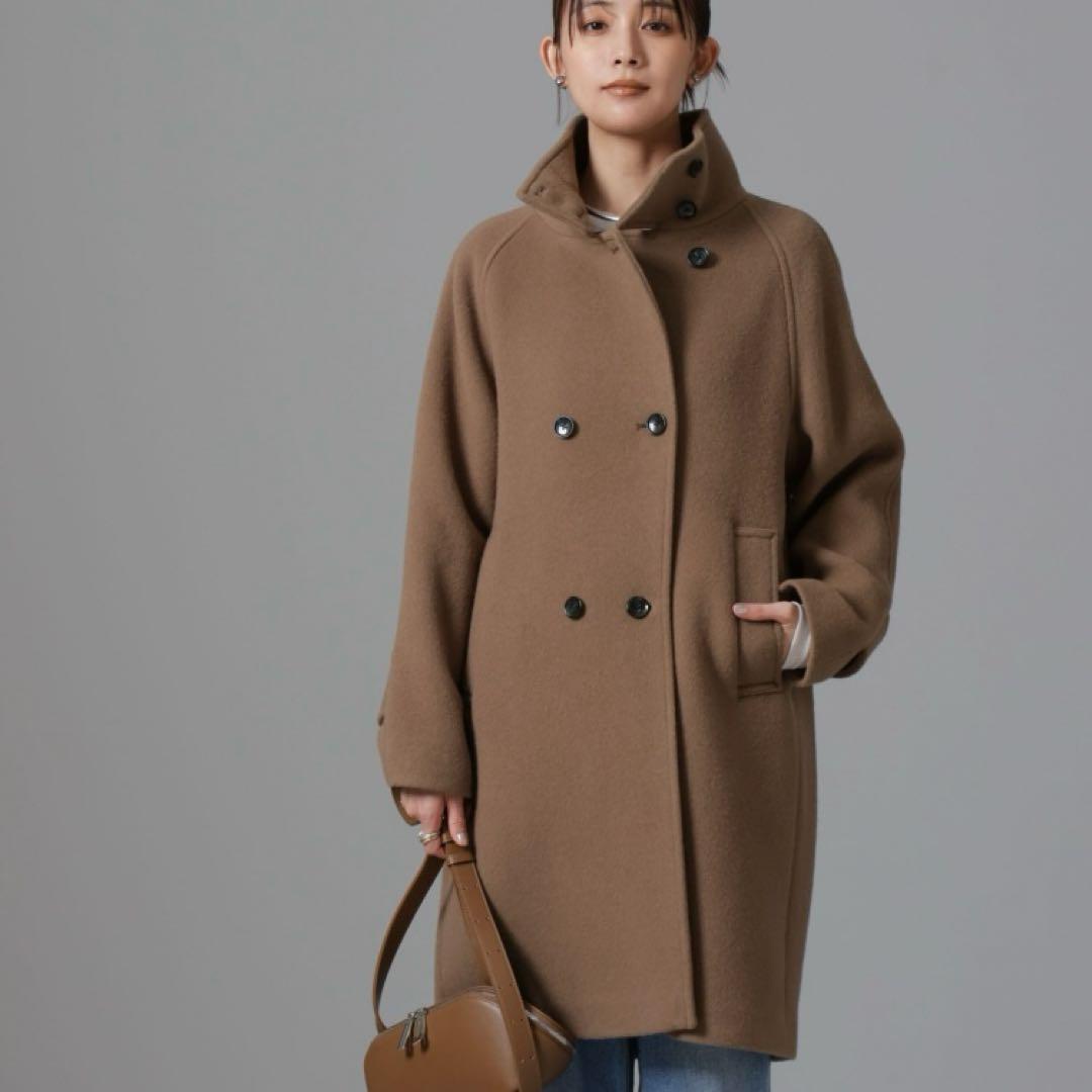 ウールカシミヤ ステンカラーコート ナノユニバース nano universe