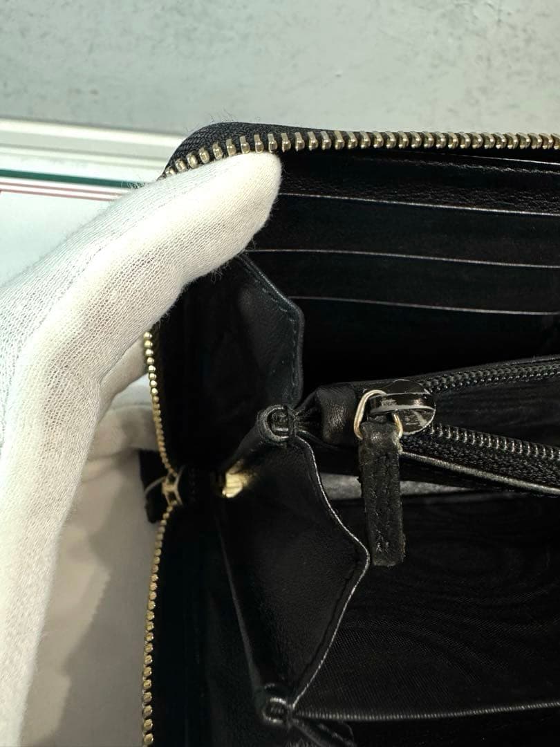 GUCCI グッチ インターロッキング ラウンドファスナー 長財布 グッチシマ