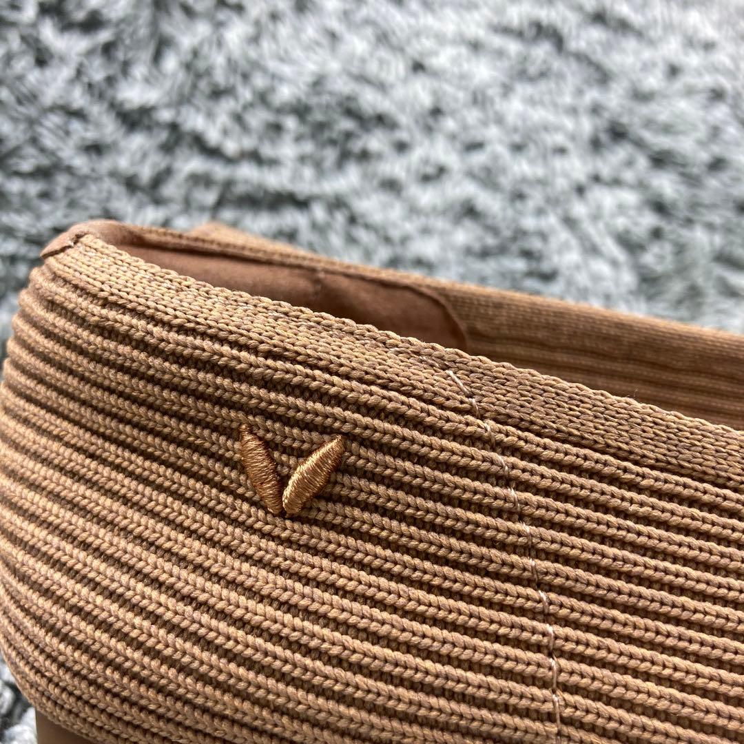 極美品 VIVAIA フラットシューズ スクエアトゥ ニットパンプス23.5