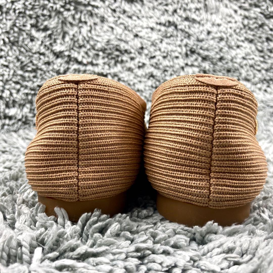 極美品 VIVAIA フラットシューズ スクエアトゥ ニットパンプス23.5