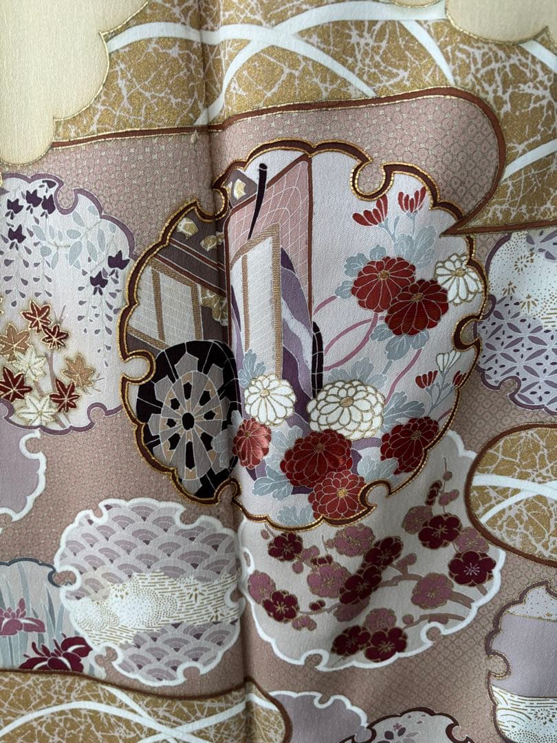 色留袖　一つ紋　正絹