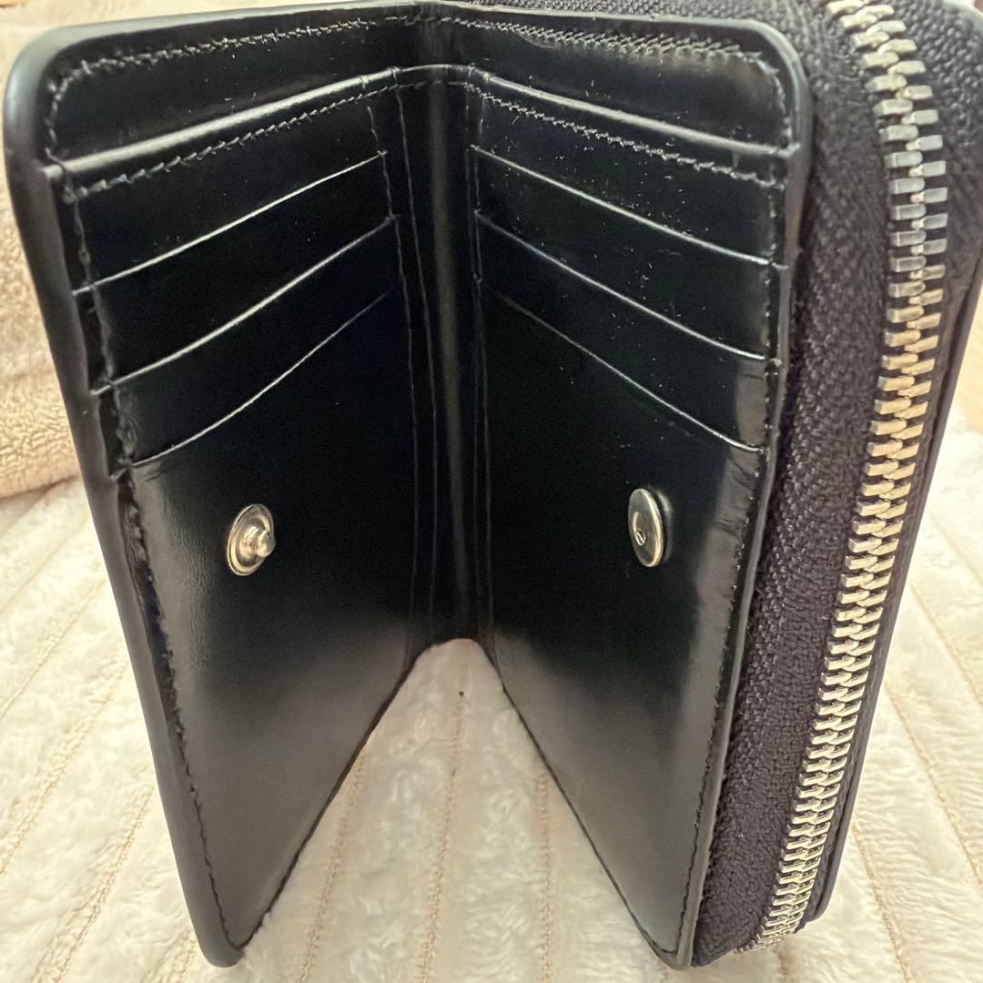 AMI PARIS ブラックレザー 二つ折り財布