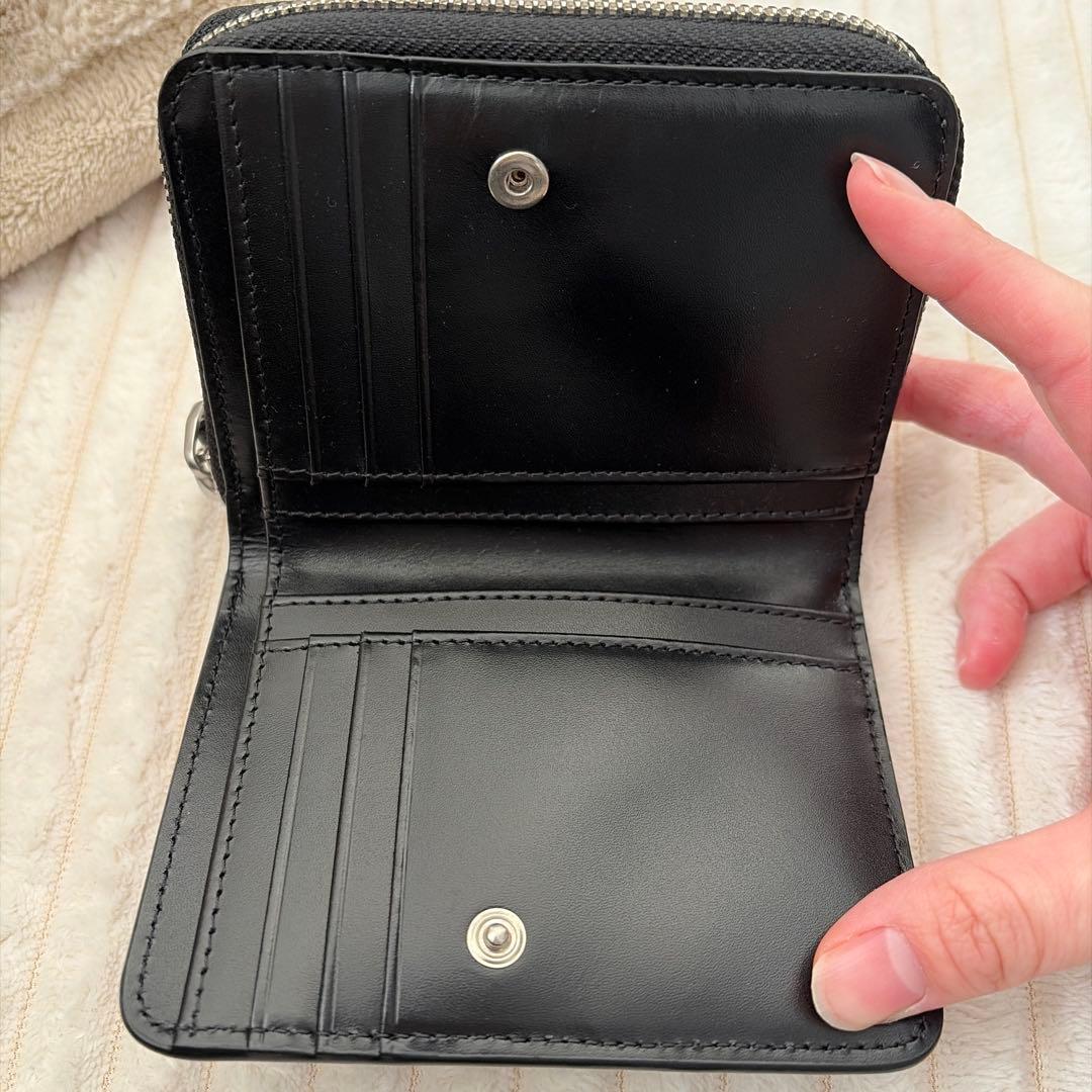 AMI PARIS ブラックレザー 二つ折り財布