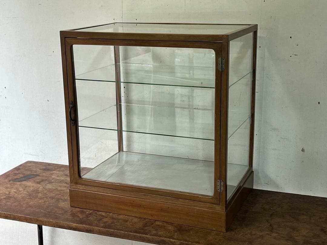 k*.様 レトロな木枠のガラスケース・パンケース・アンティークコレクションケース