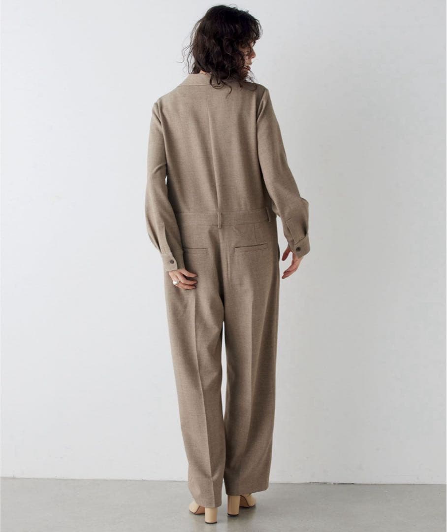 THE PAUSE】テーラーカラージャンプスーツ ベージュ