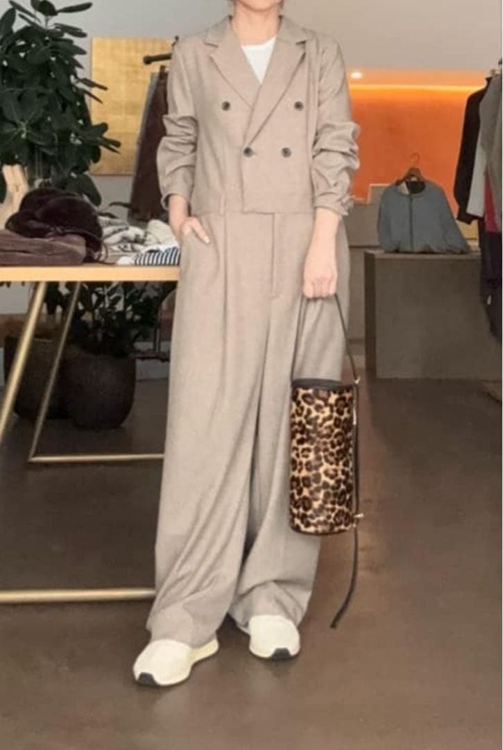 THE PAUSE】テーラーカラージャンプスーツ ベージュ