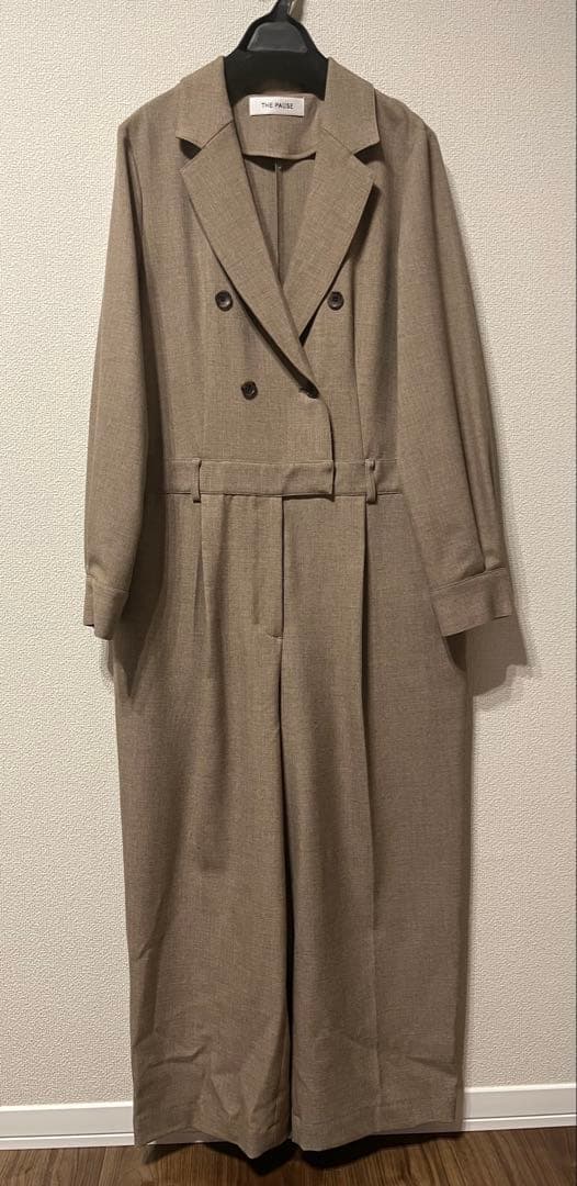 THE PAUSE】テーラーカラージャンプスーツ ベージュ