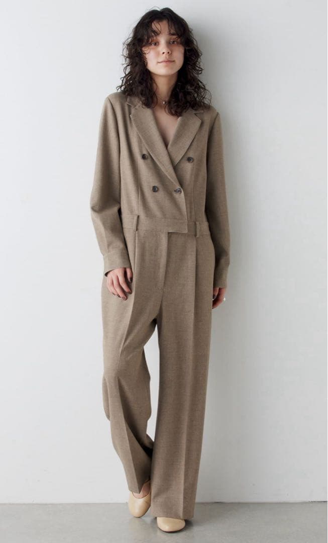 THE PAUSE】テーラーカラージャンプスーツ ベージュ
