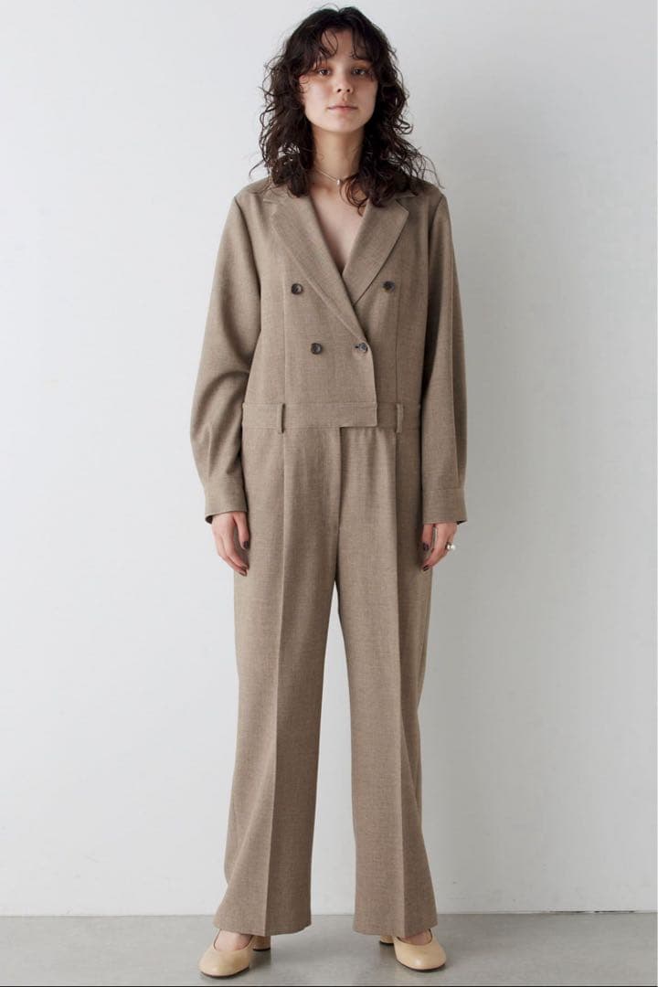 THE PAUSE】テーラーカラージャンプスーツ ベージュ