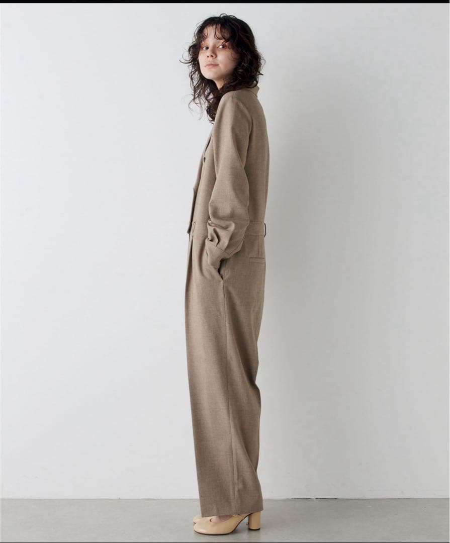 THE PAUSE】テーラーカラージャンプスーツ ベージュ