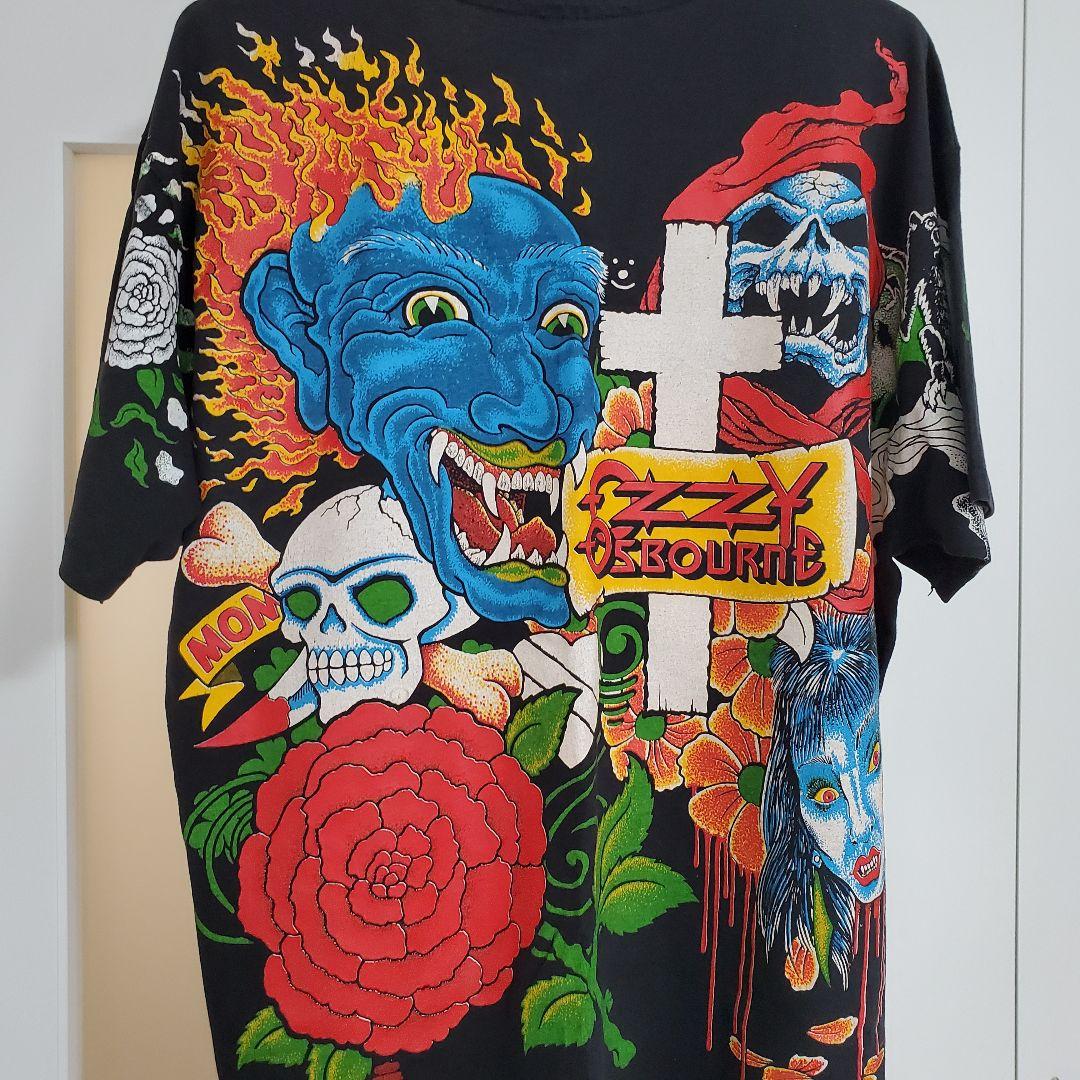 90s OZZY OSBOURNE 総柄 Tシャツ TRAVIS 深瀬 着