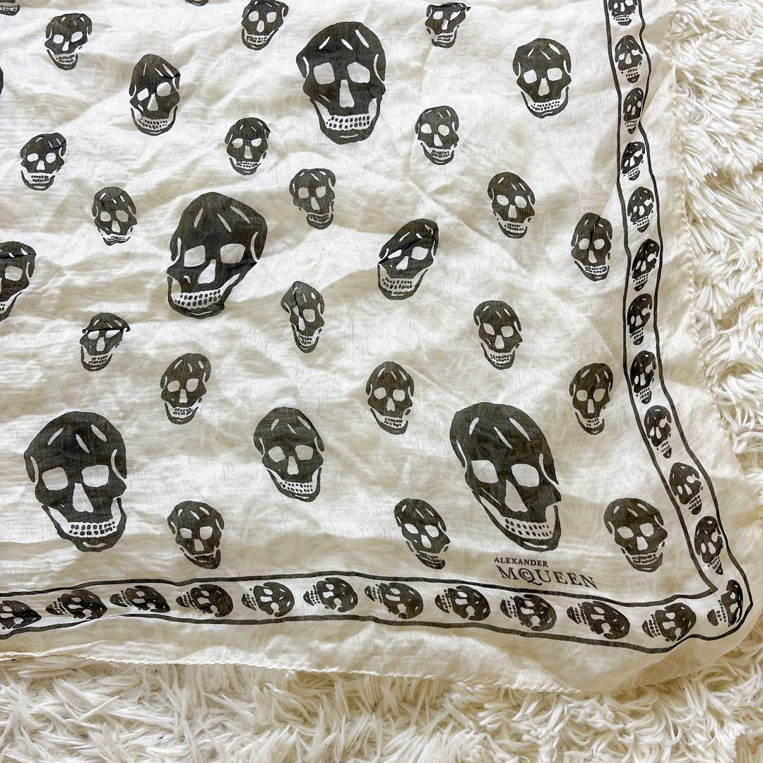 極美品✨ Alexander McQUEEN ストール スカーフ大判 ドクロ