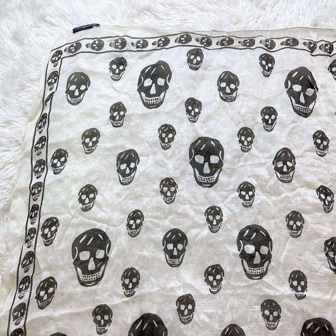 極美品✨ Alexander McQUEEN ストール スカーフ大判 ドクロ