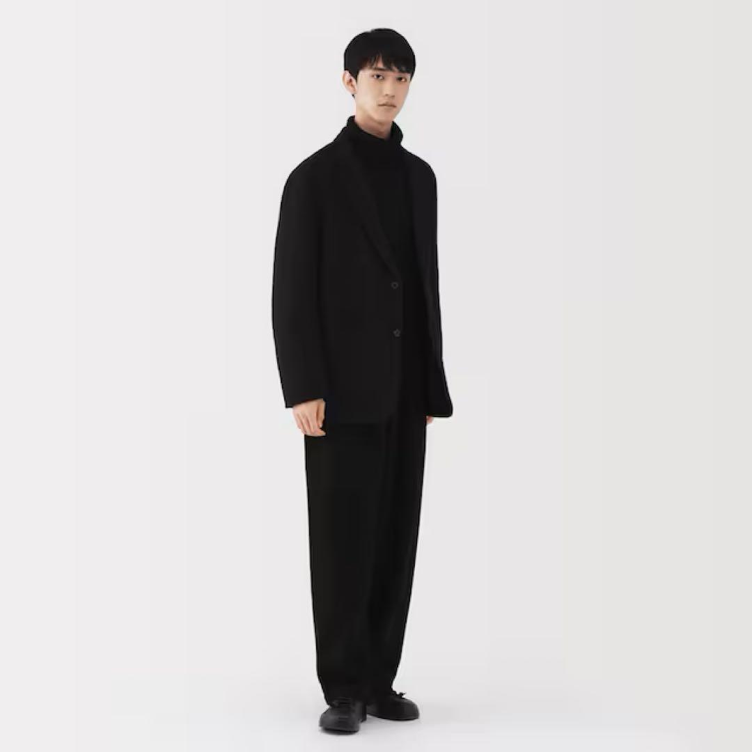 MUJI labo カシミヤ混ジャケット 黒 L