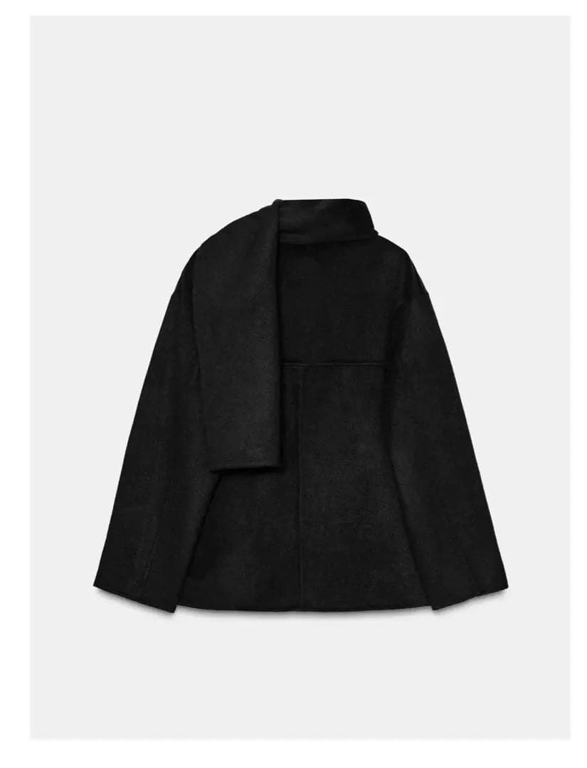 ZARA ウールショートスカーフコート　XS