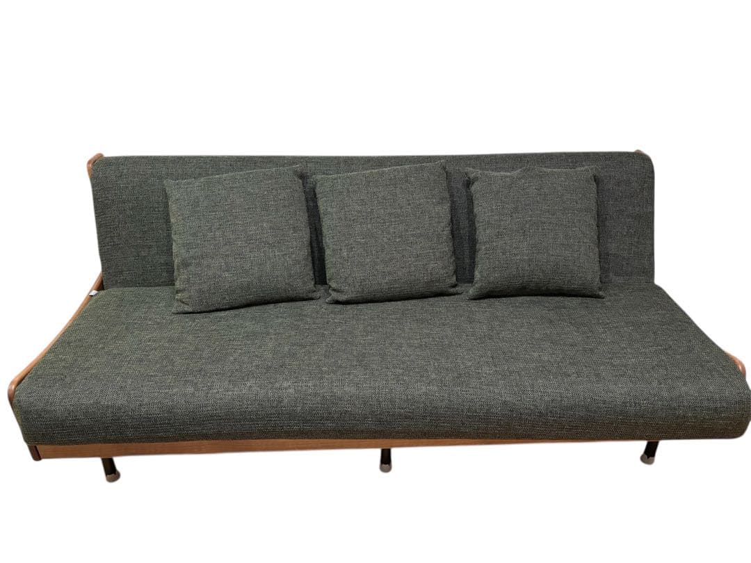 大川家具 ソファ ソファベッド ごろ寝ソファ 180cm 国産 日本製グリーン