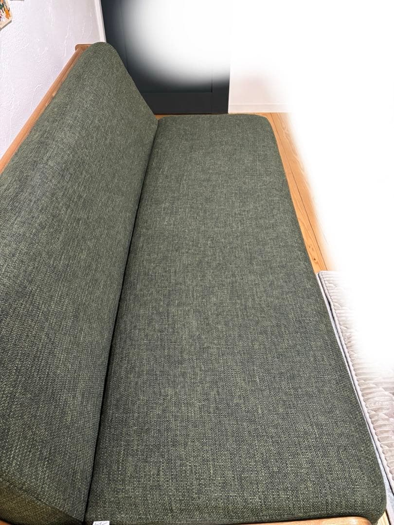 大川家具 ソファ ソファベッド ごろ寝ソファ 180cm 国産 日本製グリーン