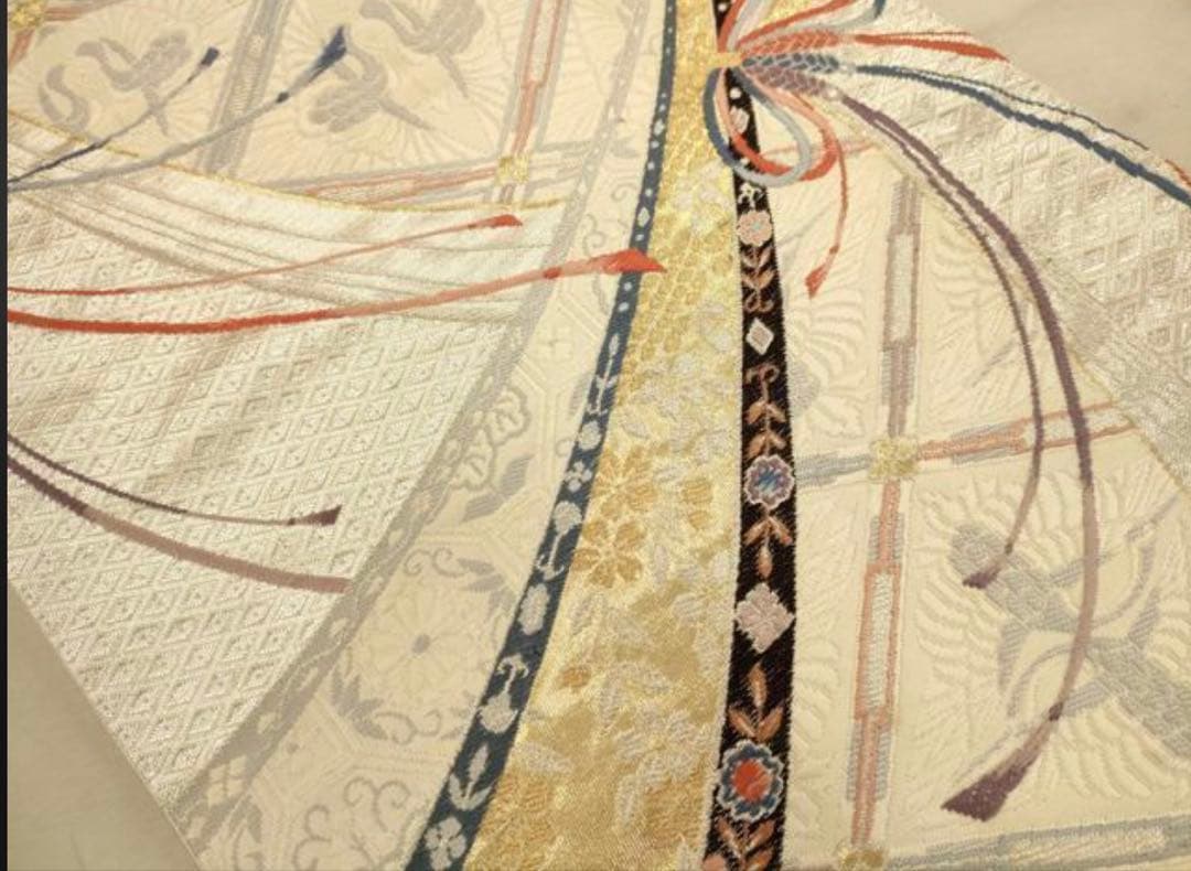 振袖フルセット6点サイズS〜M 駒刺繍　御所車飛鶴花文　暈し染め　金彩　正絹