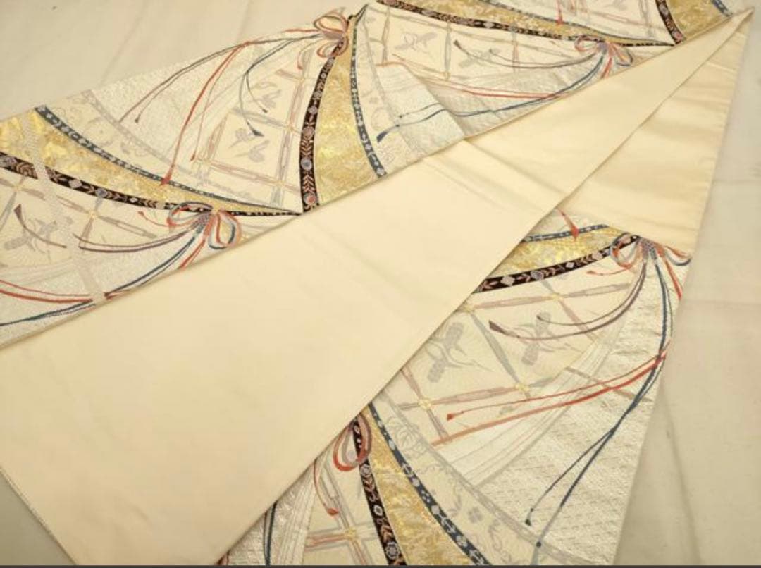 振袖フルセット6点サイズS〜M 駒刺繍　御所車飛鶴花文　暈し染め　金彩　正絹