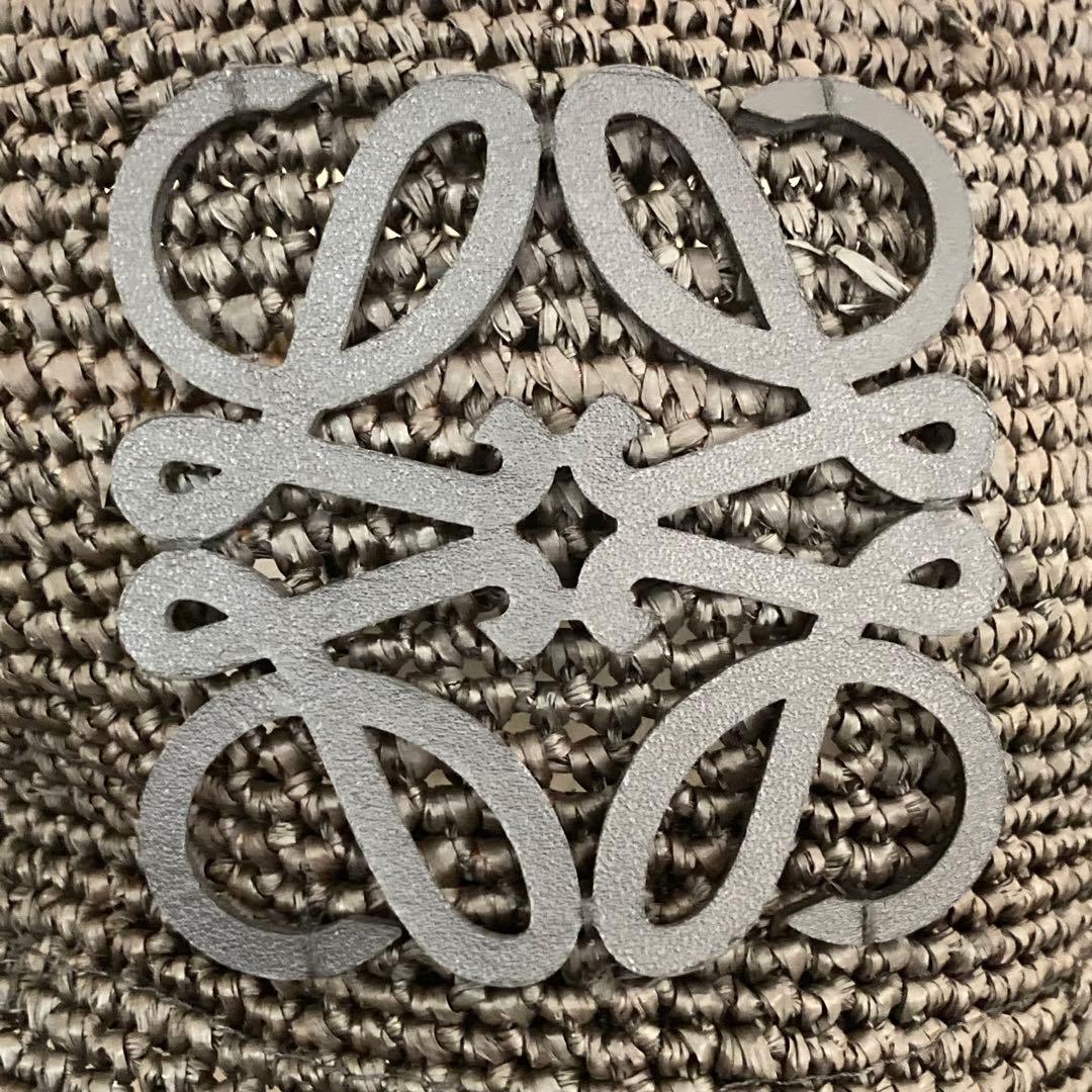 LOEWE ロエベ ラフィア カーフ バケットハット 黒色 57サイズ