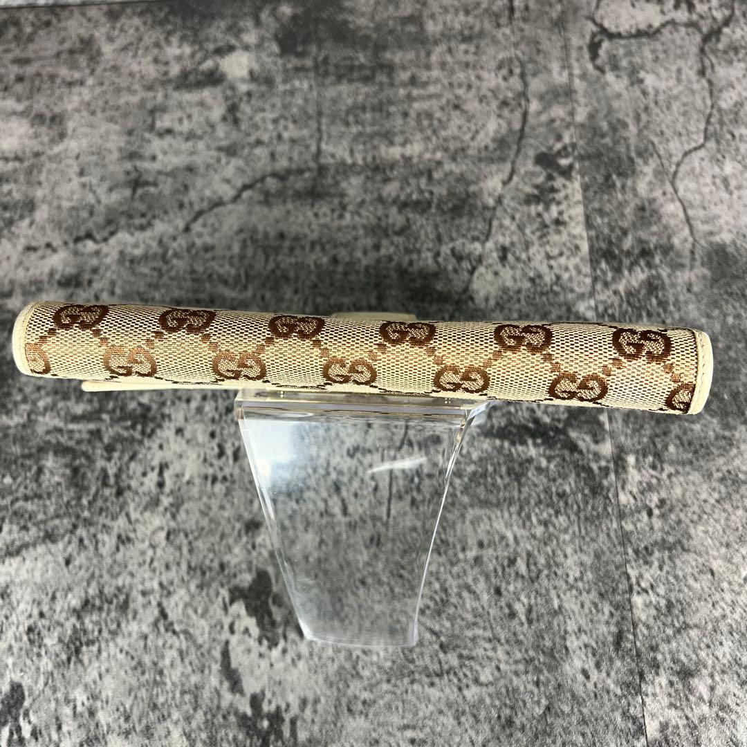 GUCCI GG柄 キャンバス×レザー Wホック長財布 金具