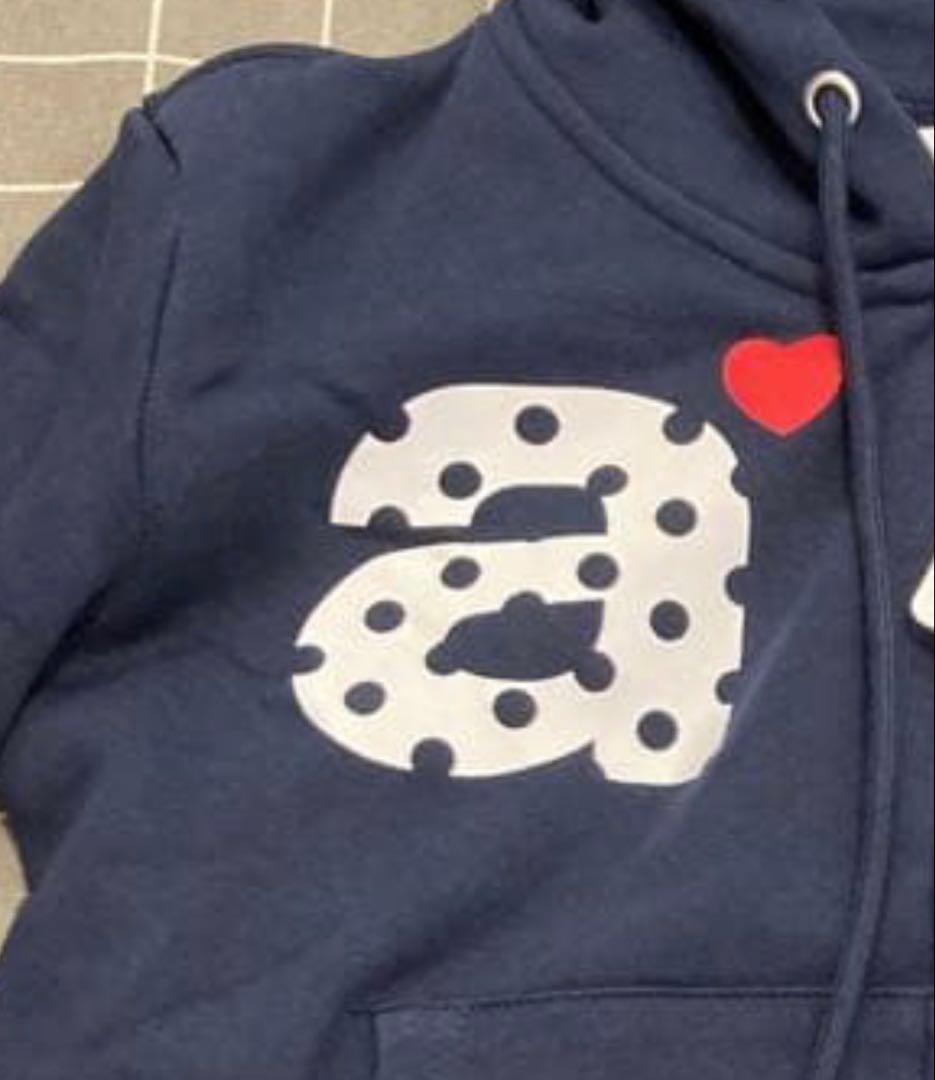 【新品未使用】aeea ドット柄 クロップドパーカー ネイビー