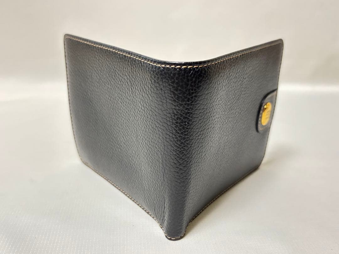未使用 dunhill ダンヒル 二つ折り財布 カーフスキン　 ブラック 箱付き