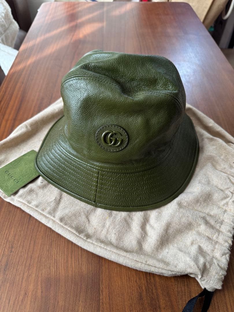 【新品未使用】　GUCCI レザーバケットハット