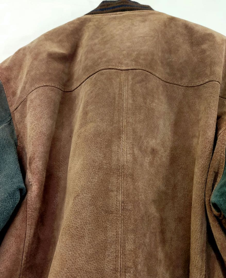 古着　varsity jacketオールレザー　スエード 革スタジャン　革ジャン