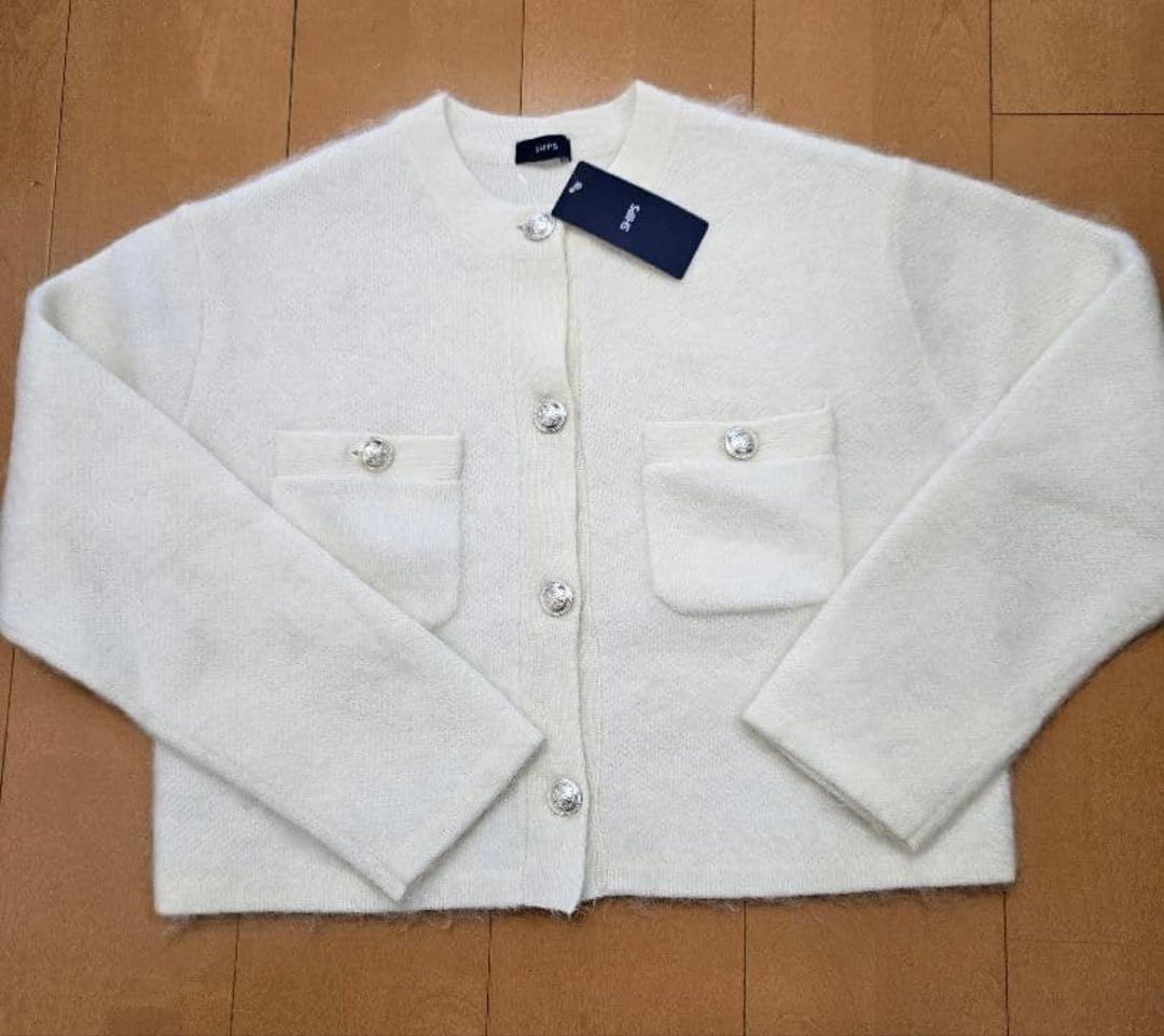 SHIPS ノーカラージャケット、カーディガン ホワイト
