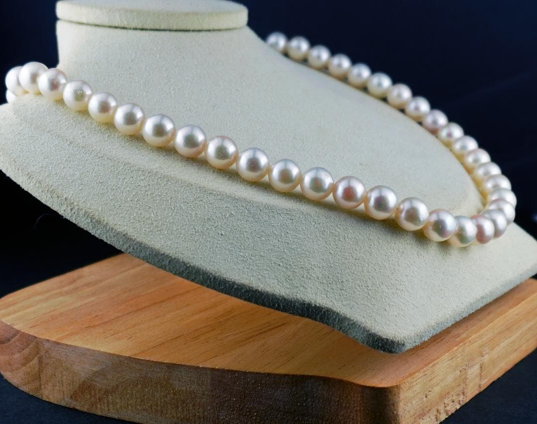 某有名百貨店卸!艶々ホワイトピンク『大粒あこや真珠』8.5㎜～9.0㎜ネックレス