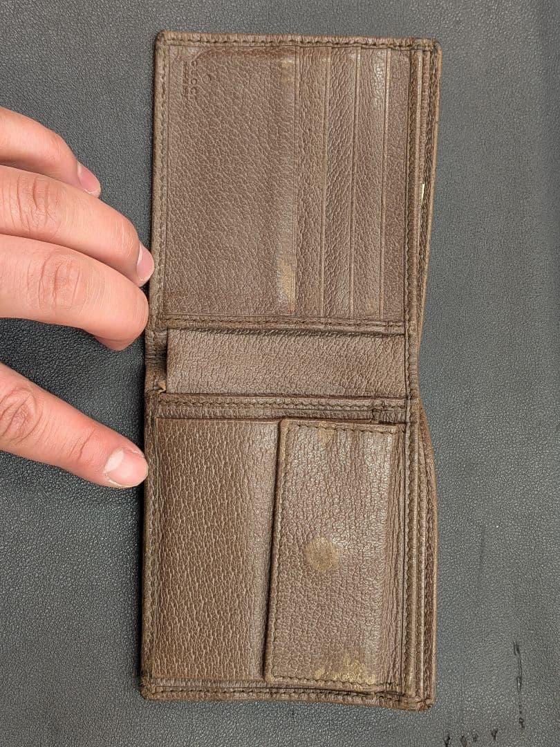 Gucci GGキャンバス 二つ折り財布 オフィディア ブラウン