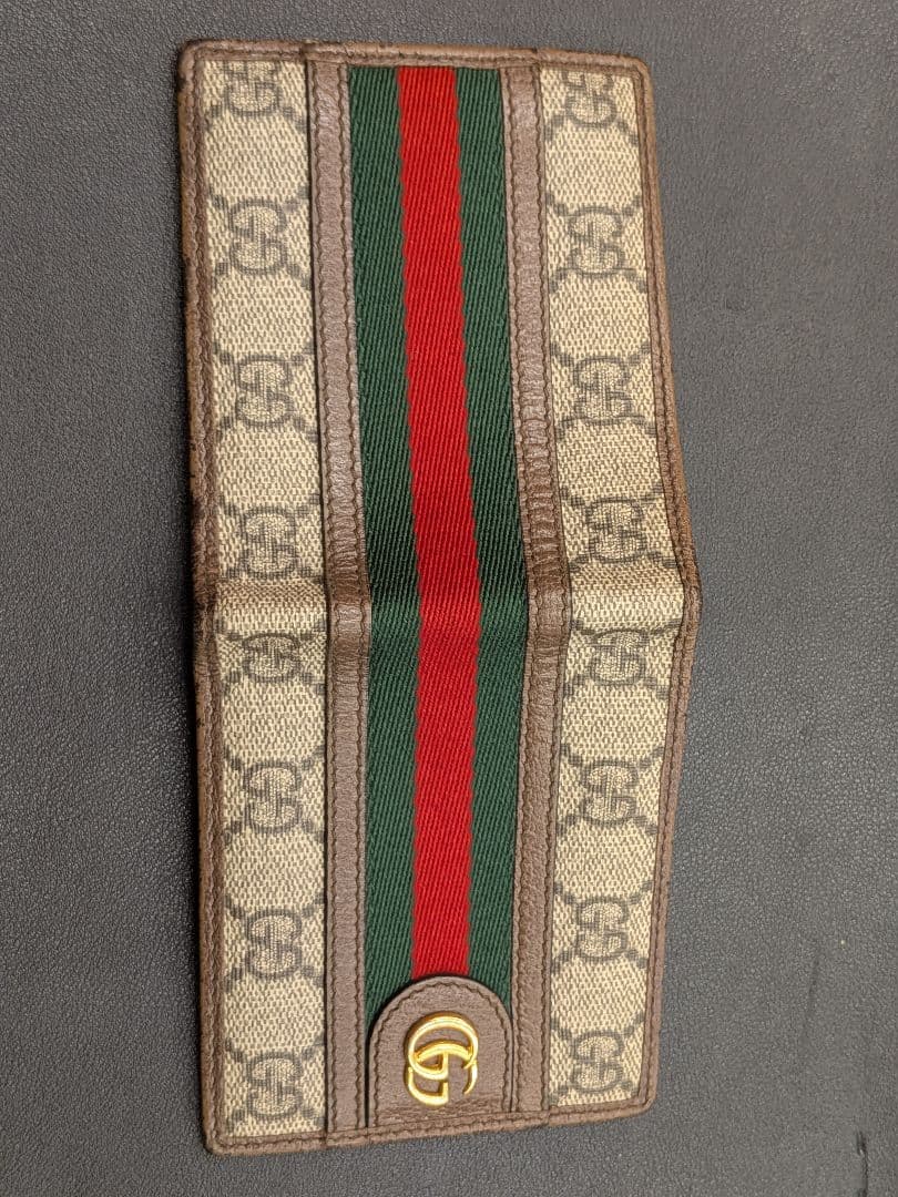 Gucci GGキャンバス 二つ折り財布 オフィディア ブラウン