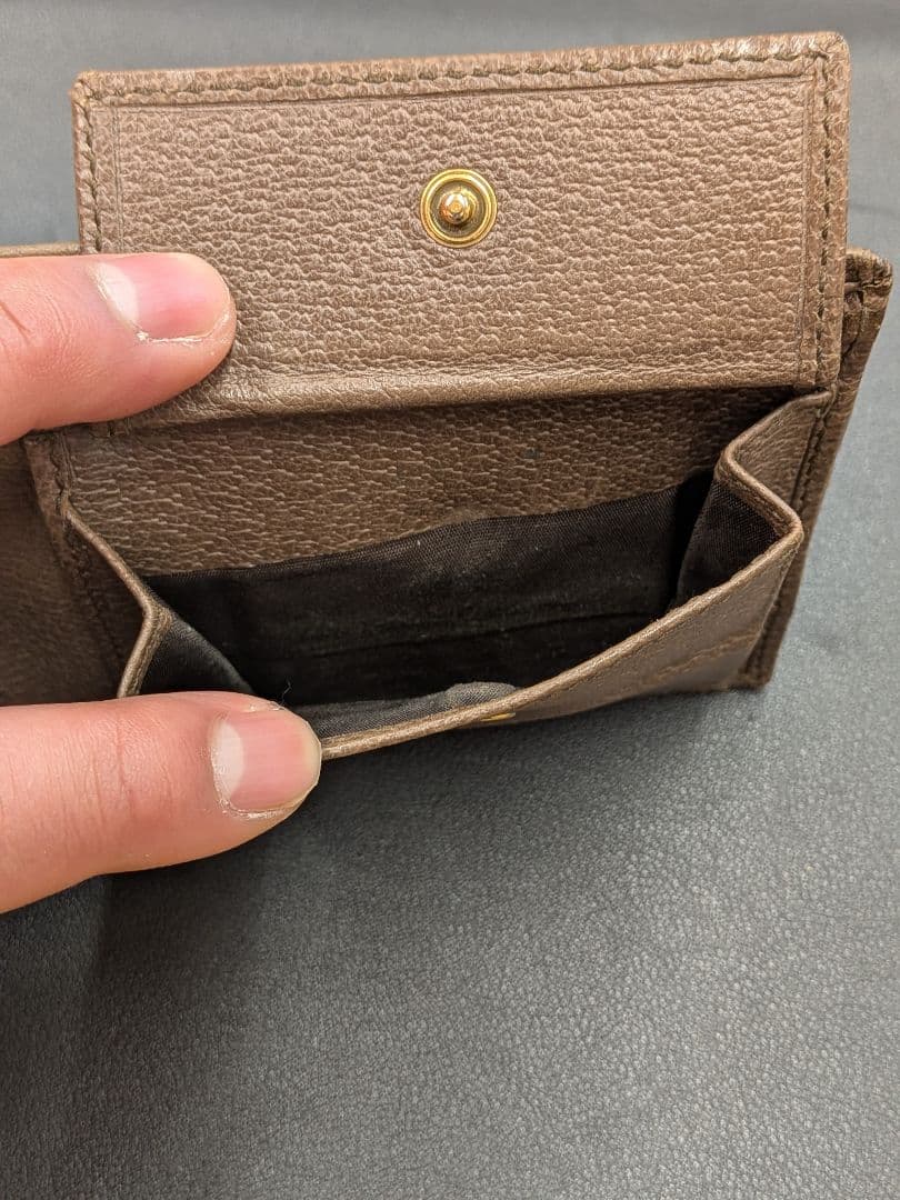 Gucci GGキャンバス 二つ折り財布 オフィディア ブラウン