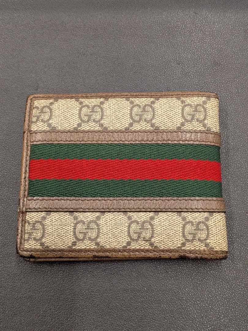 Gucci GGキャンバス 二つ折り財布 オフィディア ブラウン